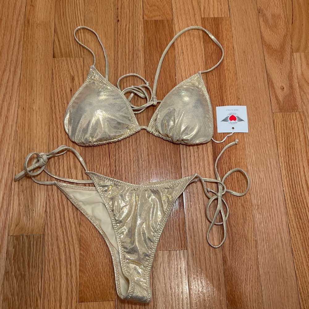 Gold Shimmer Bikini Set